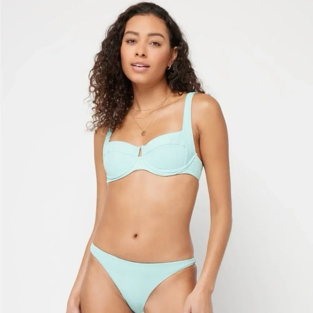 NEW L*Space Women Pointelle Rib Camellia Bikini Top & Arlo Bikini Swimsuit Small